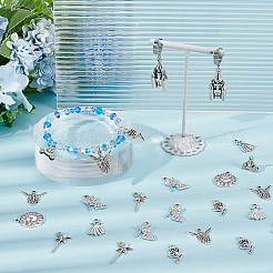 80Pcs 8 Styles Cinderella Theme Tibetan Style Alloy Pendants&nbsp;TIBEP-SC0003-60