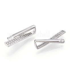 Rhodium Plated 925 Sterling Silver Micro Pave Cubic Zirconia Pendants&nbsp;STER-T004-17P