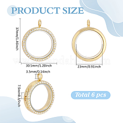 6Pcs Alloy Magnetic Locket Pendants&nbsp;FIND-ME0003-67G