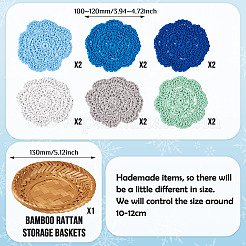 12Pcs 6 Colors Handmade Polyester Cotton Table Mats&nbsp;AJEW-MB0001-08