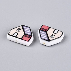 Printed Opaque Resin Beads&nbsp;RESI-N043-09B-03