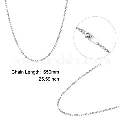 Rhodium Plated 925 Sterling Silver Ball Chain Necklaces&nbsp;JN952A