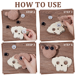 3Pcs Wooden Animal Themed Safety Eye Clamps&nbsp;AJEW-WH0348-492
