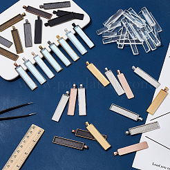DIY Blank Rectangle Alloy Pendants Making Kits&nbsp;DIY-AN0001-11