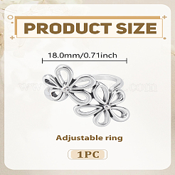 1Pc Flower Alloy Cuff Rings&nbsp;RJEW-LP0002-77