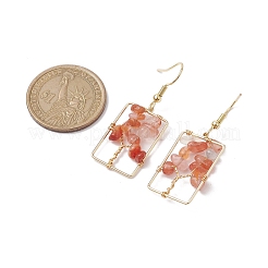 Dyed Natural Mixed Gemstone Chips Tree Dangle Earrings&nbsp;EJEW-JE05734