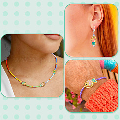 12Pcs 4 Colors Baking Paint Glass Enamel Beads&nbsp;GLAA-TA0004-29