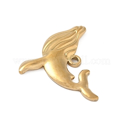 304 Stainless Steel Whale Pendants&nbsp;STAS-S186-05B-G