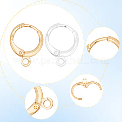 40Pcs 2 Colors Brass Huggie Hoop Earring Findings&nbsp;KK-BBC0024-35