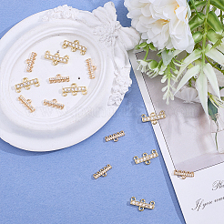 16Pcs 2 Styles Brass Micro Pave Clear Cubic Zirconia Rectangle Chandelier Component Links&nbsp;KK-WR0001-94