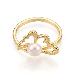 Flower Brass Finger Rings&nbsp;RJEW-N049-01G