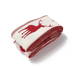 Christmas Theme Polyester Imitation Linen Wrapping Ribbon&nbsp;SRIB-P020-01A