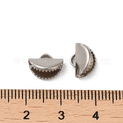 Non-Tarnish 304 Stainless Steel Ribbon Crimp Ends&nbsp;STAS-C080-05A-P