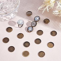 50Pcs Tibetan Style Brass Plain Edge Bezel Cups&nbsp;KK-HY0001-22
