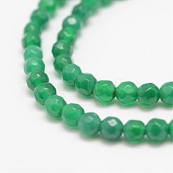 Faceted Natural Green Onyx Agate Beads Strands&nbsp;G-F447-6mm-C12