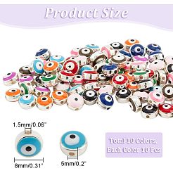 12 Colors Alloy Enamel European Beads&nbsp;ENAM-NB0001-40G