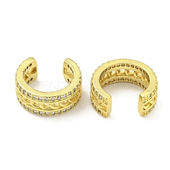 Brass Micro Pave Clear Cubic Zirconia Cuff Earrings&nbsp;EJEW-C104-078G