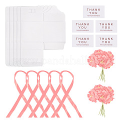 Clear PVC Candy Gift Packaging Boxes with Ribbon & Artificial Flower&nbsp;CON-TAC0001-20C