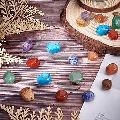 21Pcs 7 Colors Red Jasper & Red Aventurine & Picture Jasper & Green Aventurine & Blue Spot Jasper & Amethyst
 & Turquoise 
Beads&nbsp;G-SC0002-19