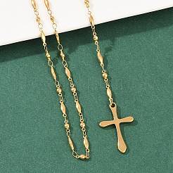 201 Stainless Steel Rosary Bead Necklaces&nbsp;NJEW-B143-05G