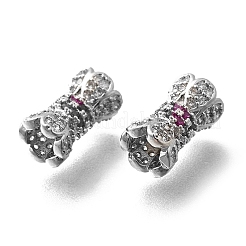 Brass Micro Pave Cubic Zirconia Beads&nbsp;KK-M318-22P