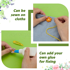 40Pcs 4 Colors Flower Polyester Garment Accessories&nbsp;DIY-FG0008-53