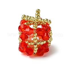 3Pcs 3 Colors Christmas Seed Beads Beaded Charms&nbsp;PALLOY-MZ00299