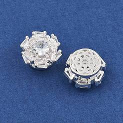 Rack Plating Brass Micro Pave Cubic Zirconia Beads&nbsp;KK-F879-11S