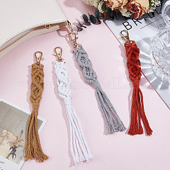 4Pcs 4 Colors Handmade Macrame Cotton Pendant Decoration&nbsp;HJEW-DR0001-11
