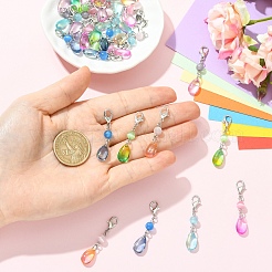 30Pcs 6 Styles Cat Eye Pendant Decorations&nbsp;HJEW-YW00406