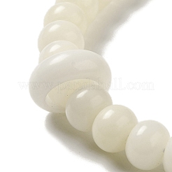 Natural Agate & White Jade Bodhi Root Round Beaded Stretch Bracelets&nbsp;BJEW-B080-18