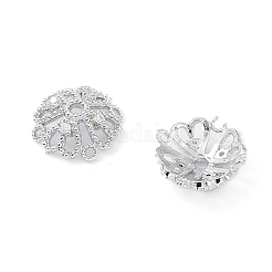 Rack Plating Brass Cubic Zirconia Bead Cap&nbsp;KK-A183-77P