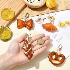 1 Set 4Pcs 4 Styles Simulated Alkaline Water Bread Keychains&nbsp;ST-CJ0028-10