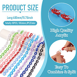 10Pcs 10 Colors Acrylic Oval Link Chain&nbsp;HJEW-TAC0177