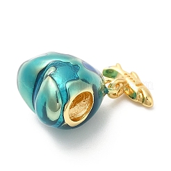 Rack Plating Brass Enamel European Dangle Charms&nbsp;KK-D027-09G