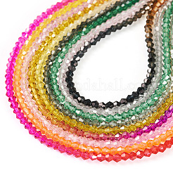 9 Strands 9 Colors Gradient Color Baking Paint Glass Bead Strands&nbsp;DGLA-TA0001-36