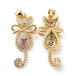Brass Micro Pave Clear Cubic Zirconia Pendants&nbsp;ZIRC-Z018-21G