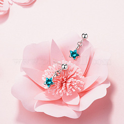 Brass & Rhinestone Stud Dangle Earrings&nbsp;WGC894C-01