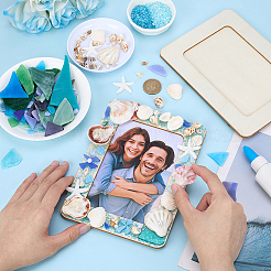 Ocean DIY Wooden Photo Frame Stands Material Kits&nbsp;DIY-PH0034-36