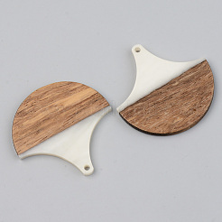 Opaque Resin & Walnut Wood Pendants&nbsp;RESI-S389-046A-C04
