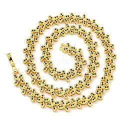 Rack Plating Brass Pave Cubic Zirconia Butterfly Link Necklaces&nbsp;NJEW-A031-03G-04