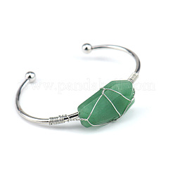 Natural Green Aventurine Wire Wrapped Cuff Bangles&nbsp;WG81AD5-03