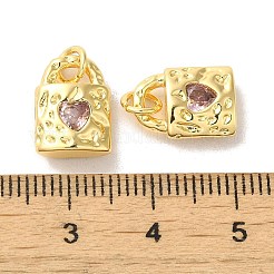 Brass Micro Pave Cubic Zirconia Pendants&nbsp;KK-H461-06G-01