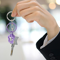 20Pcs 10 Colors Zinc Alloy Keychains&nbsp;KEYC-BBC0001-16