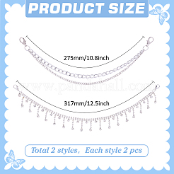 2Pcs Aluminium Alloy Boot Strap Chains&nbsp;AJEW-ME0003-07
