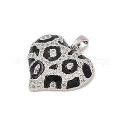 Brass Micro Pave Clear Cubic Zirconia Pendants&nbsp;KK-R221-01P-01