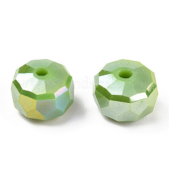 Opaque Electroplate Glass Beads Strands&nbsp;EGLA-YWC0001-8mm-03