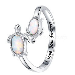 Alloy Opalite Adjustable Cuff Open Rings for Women&nbsp;FS-WG20668-01