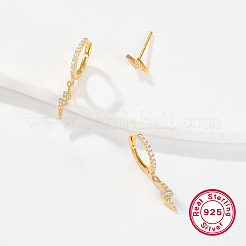 3 Pair 3 Style Cubic Zirconia Lighting Dangle Hoop Earrings & Stud Earrings&nbsp;EJEW-F317-35G