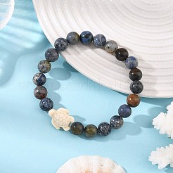 8.5MM Natural Dumortierite Round Beaded Stretch Bracelets&nbsp;BJEW-JB14304